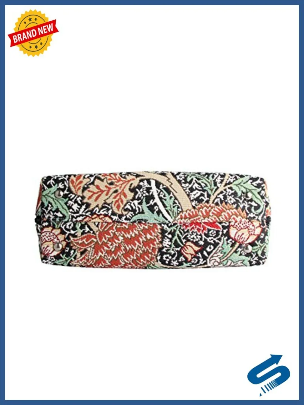 Woven Tapestry Faux Leather Crossbody Satchel Bag